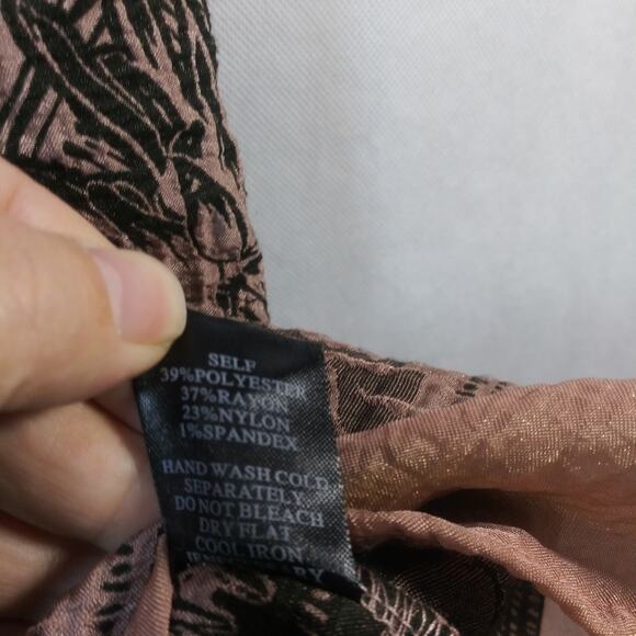 Lapis Smocked Sleeveless Brown Embroidered Dress Boho Festival Size OS - Picture 9 of 9